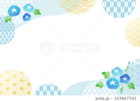 朝顔・暑中見舞い・お中元・夏・和柄・背景・枠 103667591