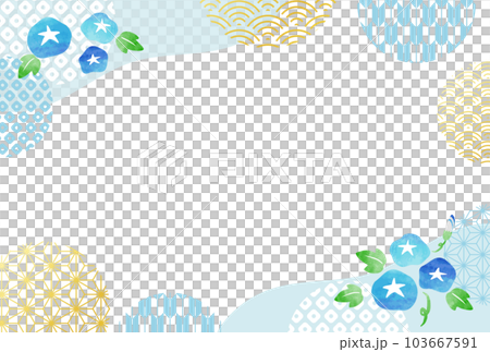 朝顔・暑中見舞い・お中元・夏・和柄・背景・枠 103667591