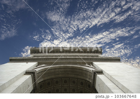 Arc de Triomphe (against the background of very beautiful sky with clouds), Paris, France 103667648