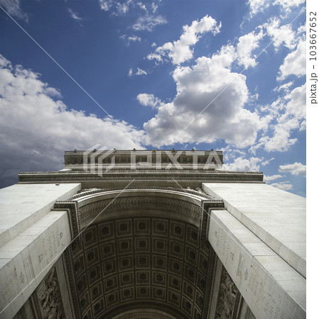 Arc de Triomphe (against the background of very beautiful sky with clouds), Paris, France Arc de Triomphe (against the background of very beautiful sky with clouds), Paris, France 103667652