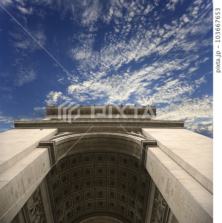 Arc de Triomphe (against the background of very beautiful sky with clouds), Paris, France Arc de Triomphe (against the background of very beautiful sky with clouds), Paris, France 103667653