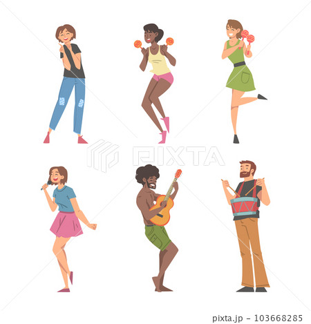 People Character Musician Conducting and Performing Music Playing Musical Instrument and Singing Vector Set People Character Musician Conducting and Performing Music Playing Musical Instrument and Singing Vector Set 103668285