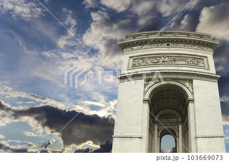 Arc de Triomphe (against the background of very beautiful sky with clouds), Paris, France Arc de Triomphe (against the background of very beautiful sky with clouds), Paris, France 103669073