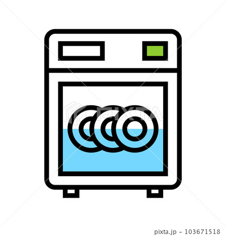 dishwasher color icon. dishwasher color icon. 103671518