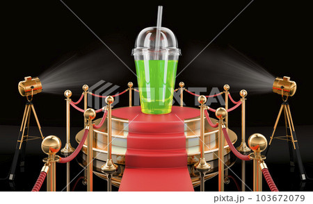 Podium with cocktail, 3D rendering 103672079