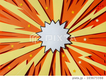 Handmade colorful paper cutting speech bubble. Pop art and comic style.  103673398