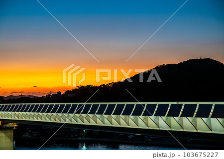 牛深ハイヤ大橋の日没後　【熊本県天草市牛深】 103675227