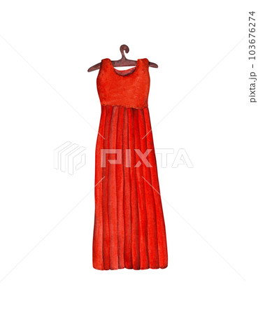 Long dress in watercolor. Fashion illustration Long dress in watercolor. Fashion illustration 103676274