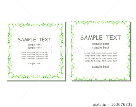手描きの植物のイラストフレーム 手描きの植物のイラストフレーム 103676835