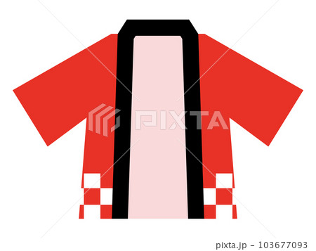 正面から見た赤い法被のイラスト 103677093
