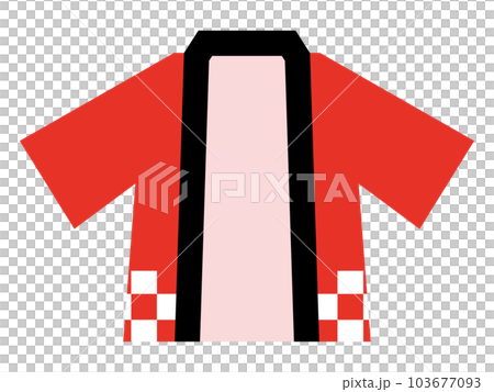 正面から見た赤い法被のイラスト 103677093