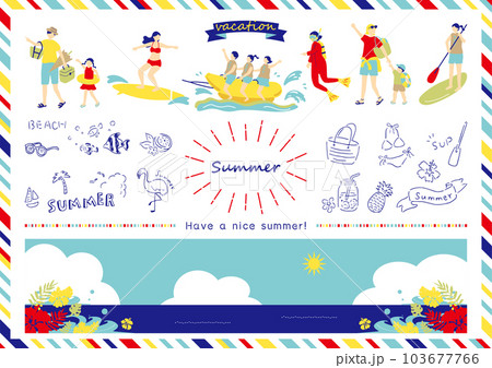 マリンスポーツを楽しむ人達 103677766