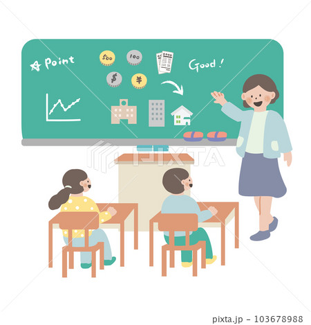 お金について学ぶ子どもたち 103678988