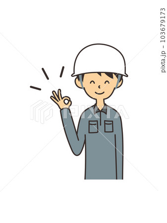 OKポーズをした男性の作業員のイラスト 103679173