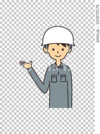 一名指導的男性工人的插圖 103679178
