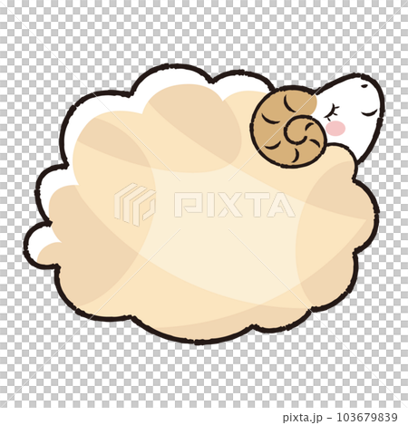 シンプルでかわいいモコモコの羊（横向き） 103679839