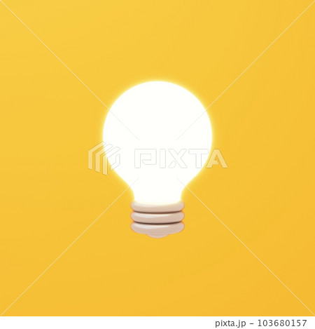 3D素材_電球_点灯 3D素材_電球_点灯 103680157