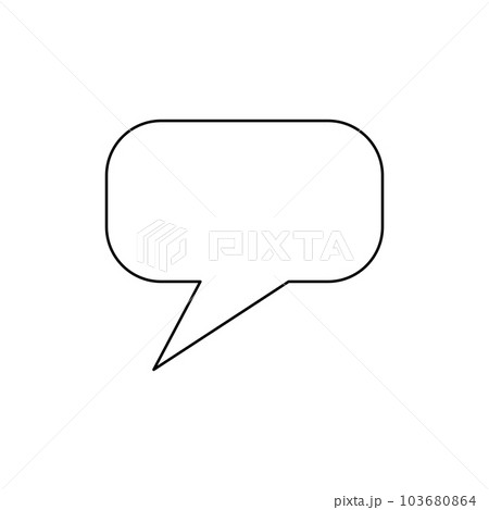 汎用性の高いシンプルな黒枠の吹き出しのイラスト素材