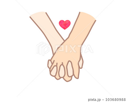 手をつなぐ　恋人つなぎ　ハート 103680988