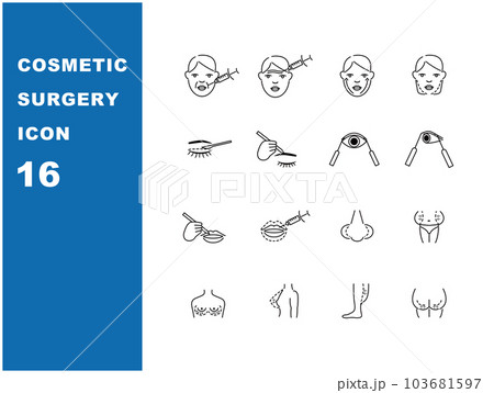 美容整形や皮膚科治療に関するラインアイコン 103681597