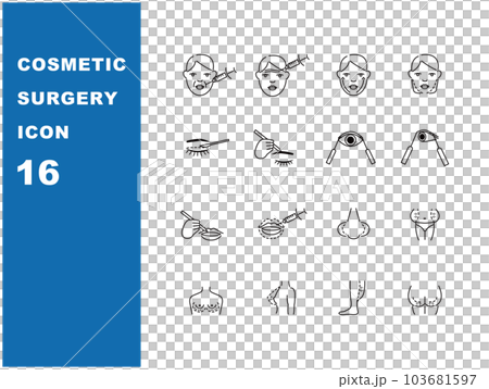 美容整形や皮膚科治療に関するラインアイコン 103681597