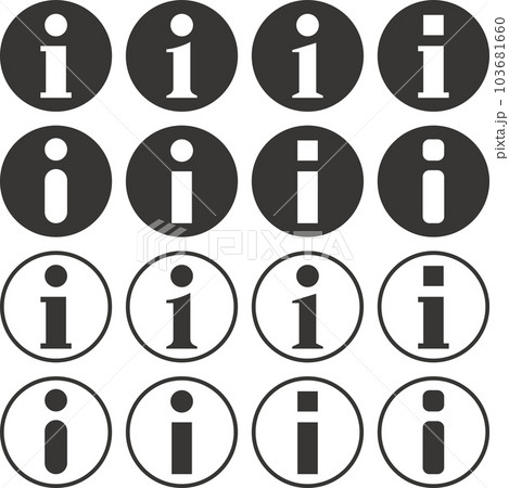 インフォメーション風マークのモノクロのベクターイラストセット 103681660