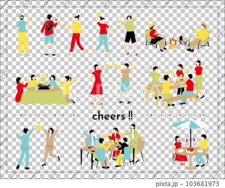 乾杯を楽しむ人達 乾杯を楽しむ人達 103681973