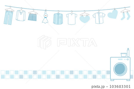 洗濯物　ランドリールームのイラスト素材 103683301