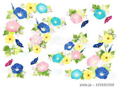 海辺の花のフレームセット 103683308