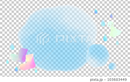 水彩長靴とてるてる坊主の吹き出しイラスト 水彩長靴とてるてる坊主の吹き出しイラスト 103683449