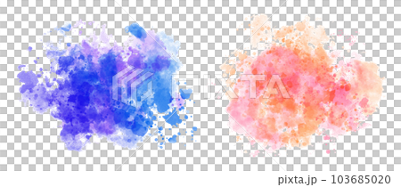 水彩飛濺（藍色、紫色、橙色和粉色的混合） 103685020