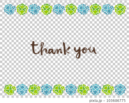 Cute colorful carnation frame and Thankyou letter / Hand-drawn illustration material Cute colorful carnation frame and Thankyou letter / Hand-drawn illustration material 103686775
