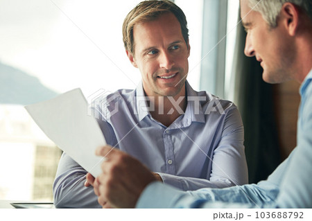 Business man, planning and meeting for paperwork, accounting taxes and financial analysis of budget report. Professional people, accountant or clients for documents review, finance question or advice Business man, planning and meeting for paperwork, accounting taxes and financial analysis of budget report. Professional people, accountant or clients for documents review, finance question or advice 103688792