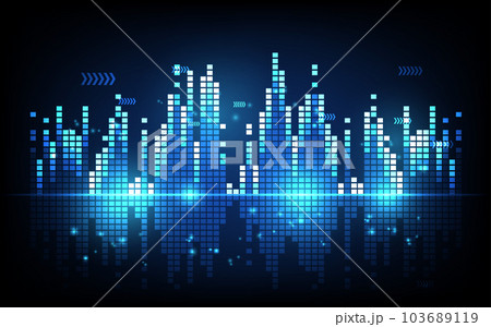 Sound wave rhythm background, technology concept, futuristic digital innovation background vector illustration 103689119