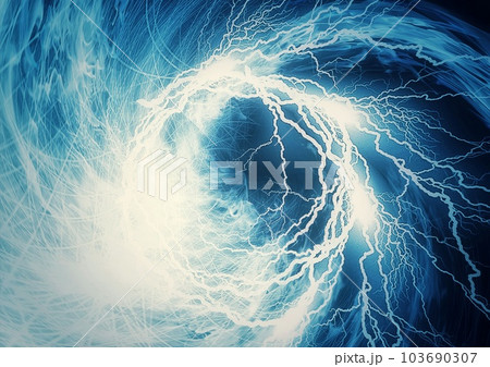 嵐の概念で雲の渦と稲妻の3dイラスト 嵐の概念で雲の渦と稲妻の3dイラスト 103690307
