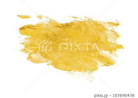 Yellow brush isolated on white background. Watercolor 103690436