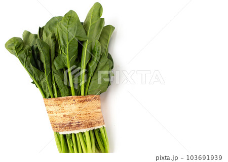Fresh spinach on white background Fresh spinach on white background 103691939