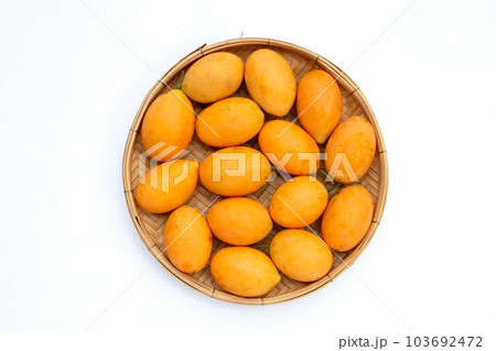 Marian plum fruit isolated on white background 103692472