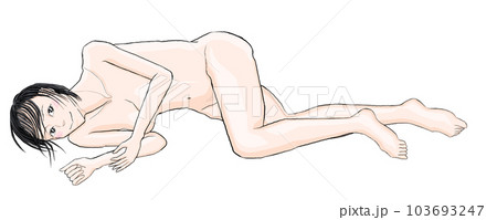 床にはだかで寝そべる女の子12 103693247