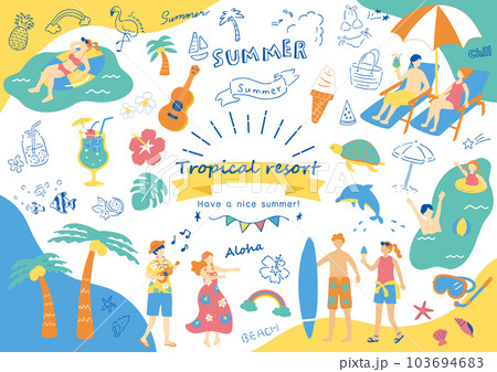 南国を楽しむ人達 103694683