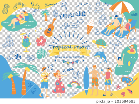 南国を楽しむ人達 103694683