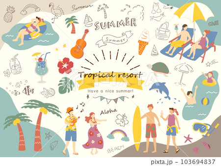 南国を楽しむ人達 103694837