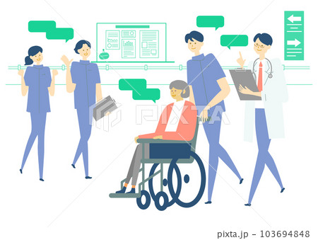 車椅子_医療、人物セット_medical care_variation 103694848