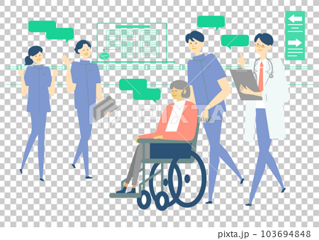車椅子_医療、人物セット_medical care_variation 103694848