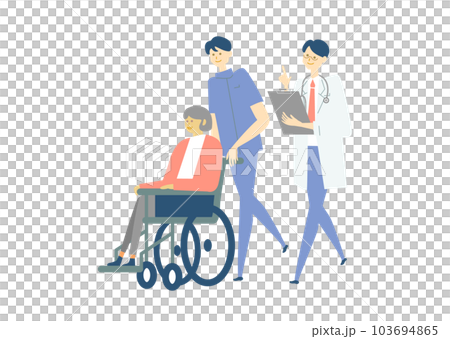 車椅子_医療、人物セット_medical care_variation 車椅子_医療、人物セット_medical care_variation 103694865