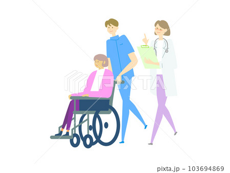 車椅子_医療、人物セット_medical care_variation 103694869