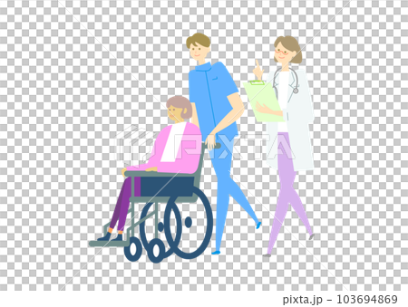 車椅子_医療、人物セット_medical care_variation 103694869