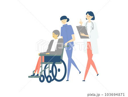 車椅子_医療、人物セット_medical care_variation 103694871