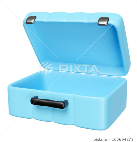 3d yellow open suitcase empty isolated. 103694875