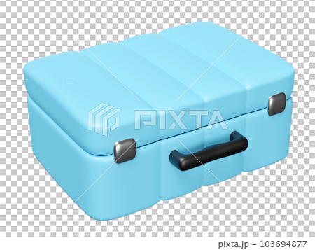 3d yellow close suitcase empty isolated. 103694877